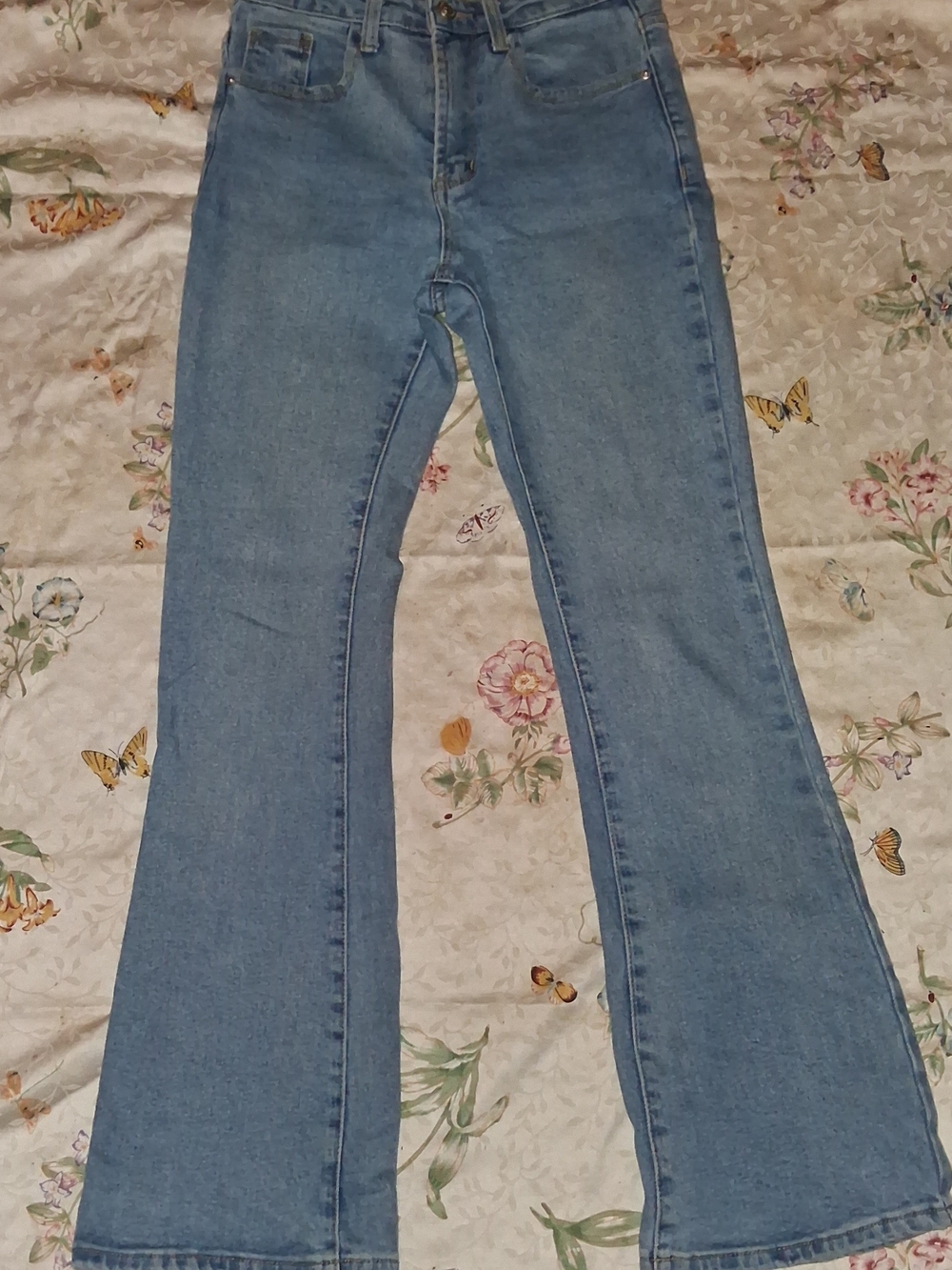 Princess Polly Light Blue Flare Jeans